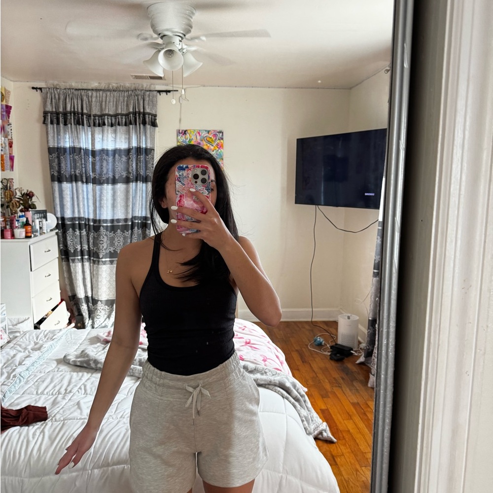 grey lululemon comfort shorts